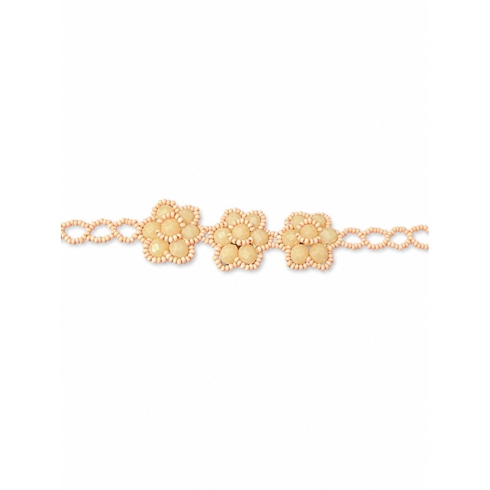 Cream Floral Beaded Bracelet